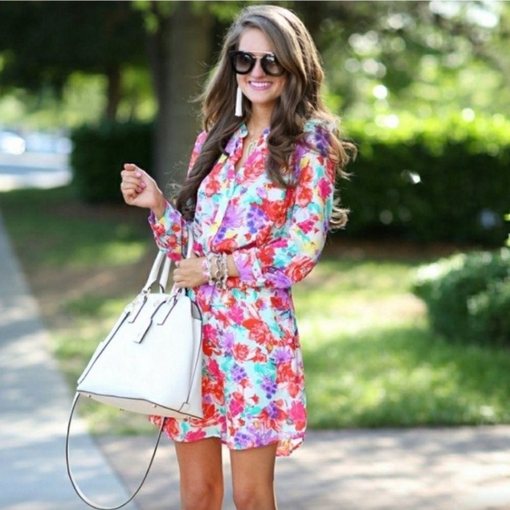 Charles Henry Multicolored Floral Dress